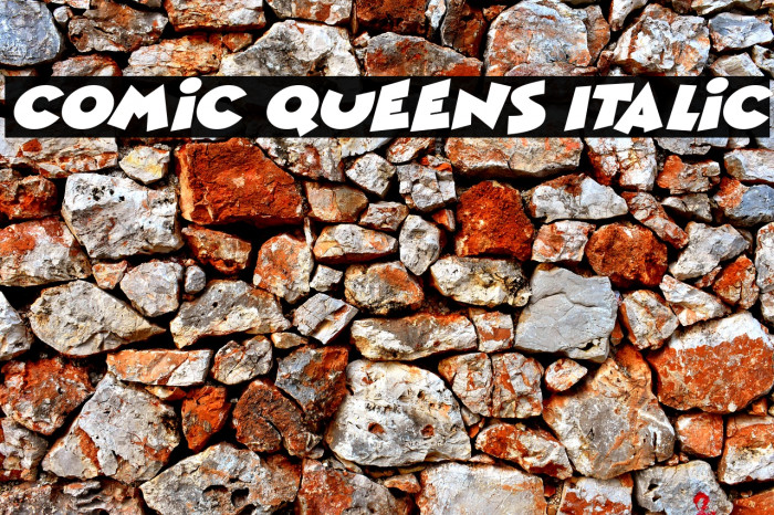 Comic Queens Italic Schriftart examples