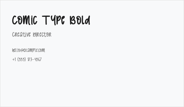 Comic Type Bold Business Card