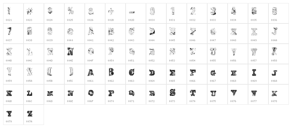 Comic Woodwork Bold Character Map