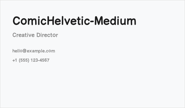 ComicHelvetic-Medium Business Card