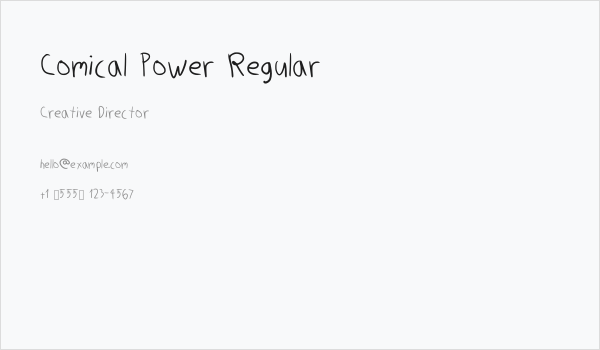Comical Power Regular Business Card