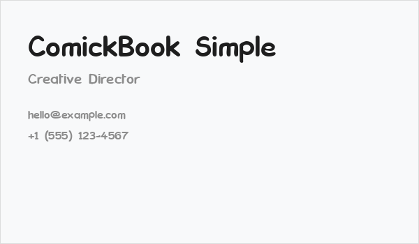 ComickBook Simple Business Card