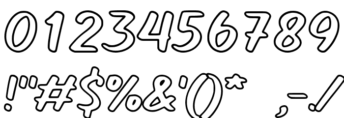 Comickes Outline Font OTHER CHARS