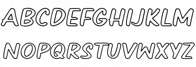 Comickes Outline Шрифта ВЕРХНИЙ
