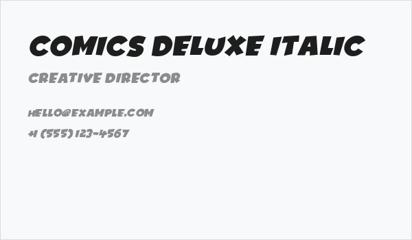 Comics Deluxe Italic Business Card