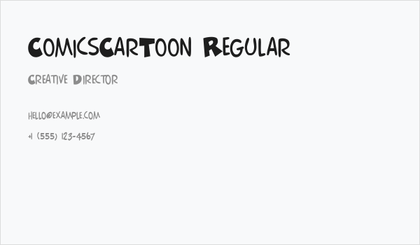 ComicsCarToon Regular Business Card