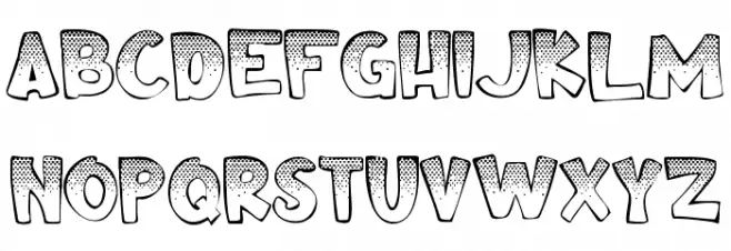 Comik Demo Texture फ़ॉन्ट लोअरकेस