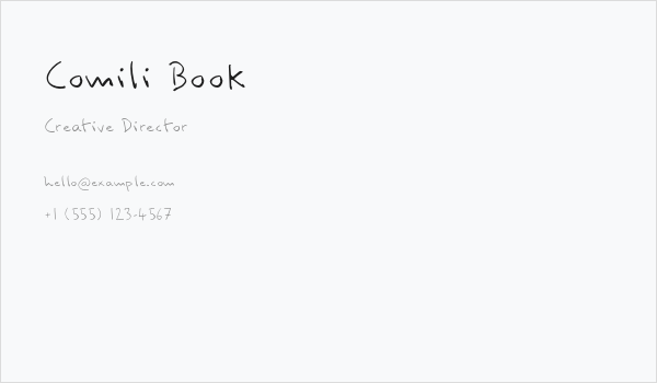 Comili Book Business Card