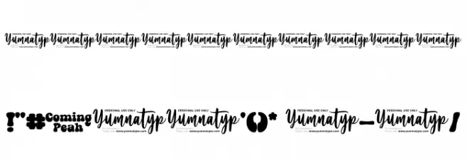 Coming Peak Personal Use Only Font OTHER CHARS