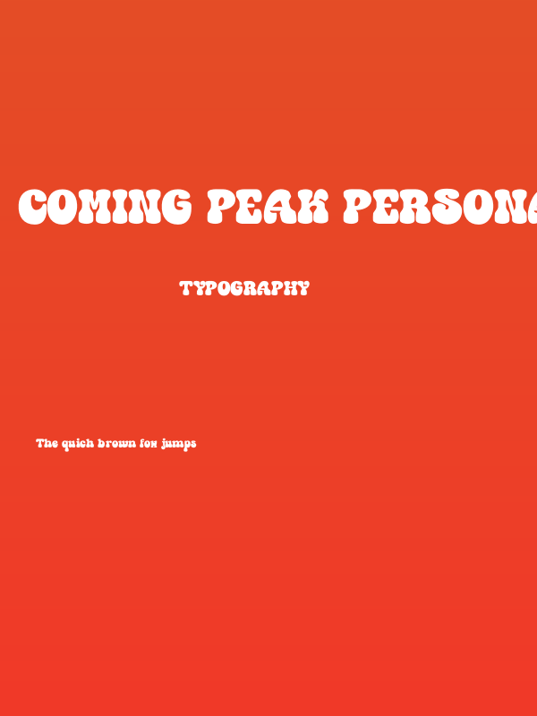 Coming Peak Personal Use Only Poster