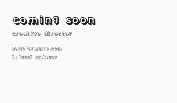 Coming Soon Business Card