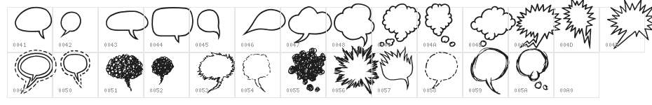 Comix Bubbles Character Map