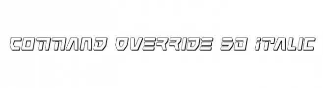 Command Override 3D Italic  नि: शुल्क फ़ॉन्ट्स डाउनलोड