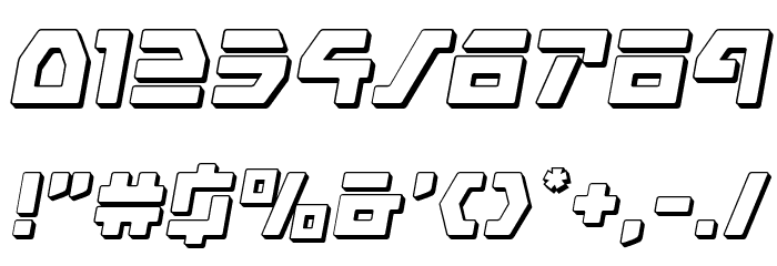 Command Override 3D Italic Font OTHER CHARS