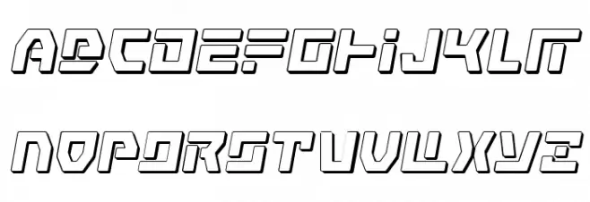 Command Override 3D Italic 字体 大写
