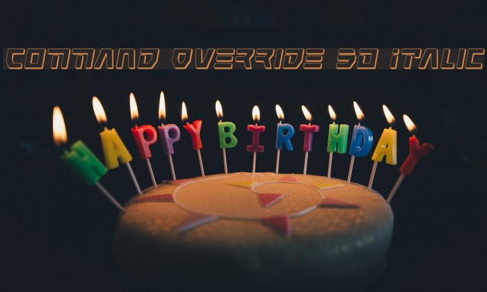 Command Override 3D Italic Font examples