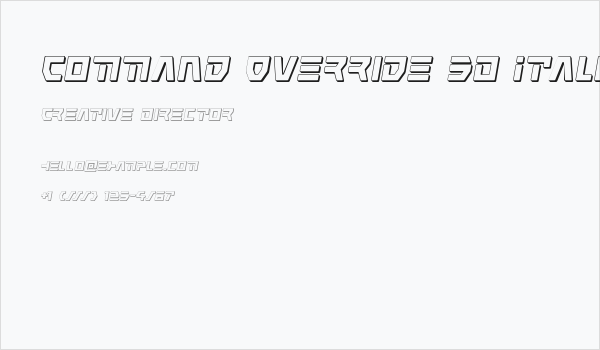 Command Override 3D Italic Business Card
