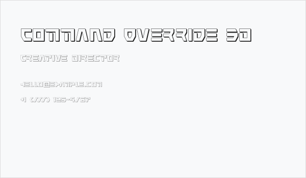 Command Override 3D Business Card
