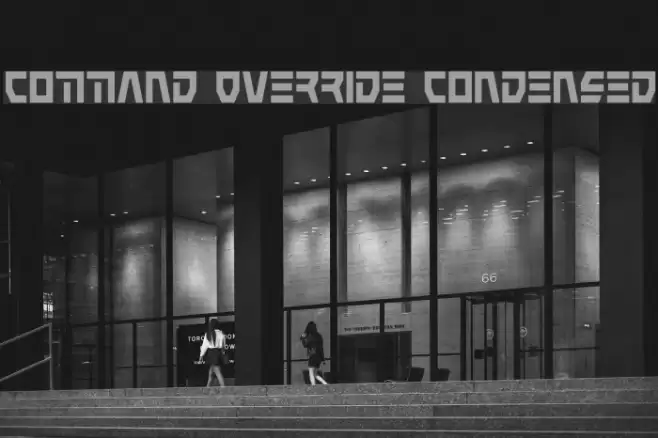 Command Override Condensed Font examples