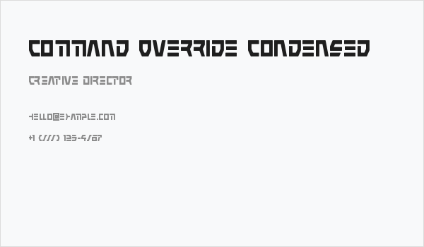 Command Override Condensed Business Card