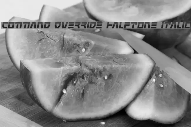 Command Override Halftone Italic Font examples