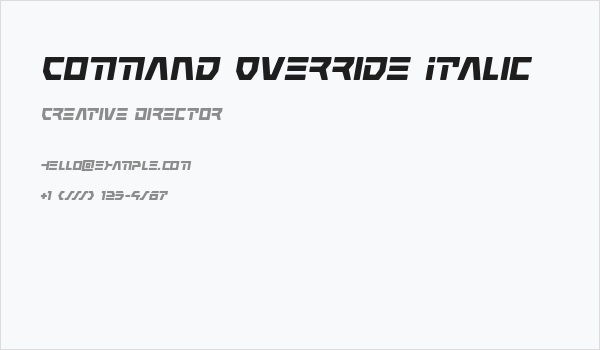 Command Override Italic Business Card
