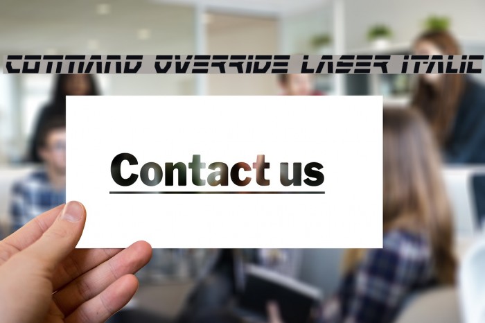 Command Override Laser Italic Font examples