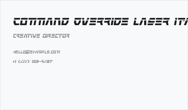 Command Override Laser Italic Business Card