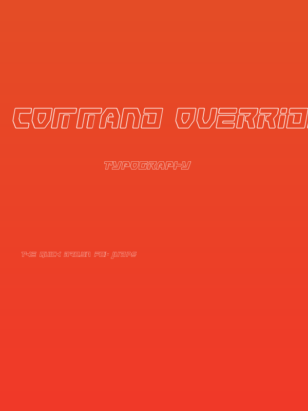 Command Override Outline Italic Poster