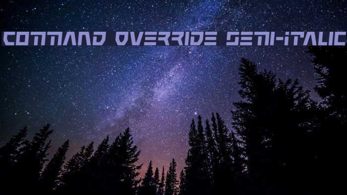 Command Override Semi-Italic Font examples