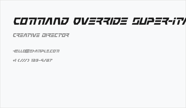 Command Override Super-Italic Business Card