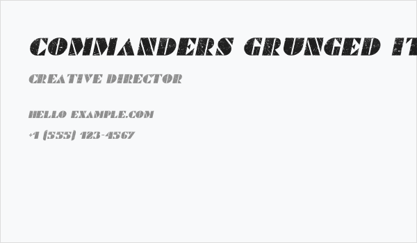 Commanders Grunged Italic Business Card