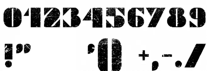 Commanders Grunged Regular Font OTHER CHARS