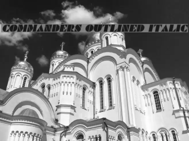 Commanders Outlined Italic Font examples