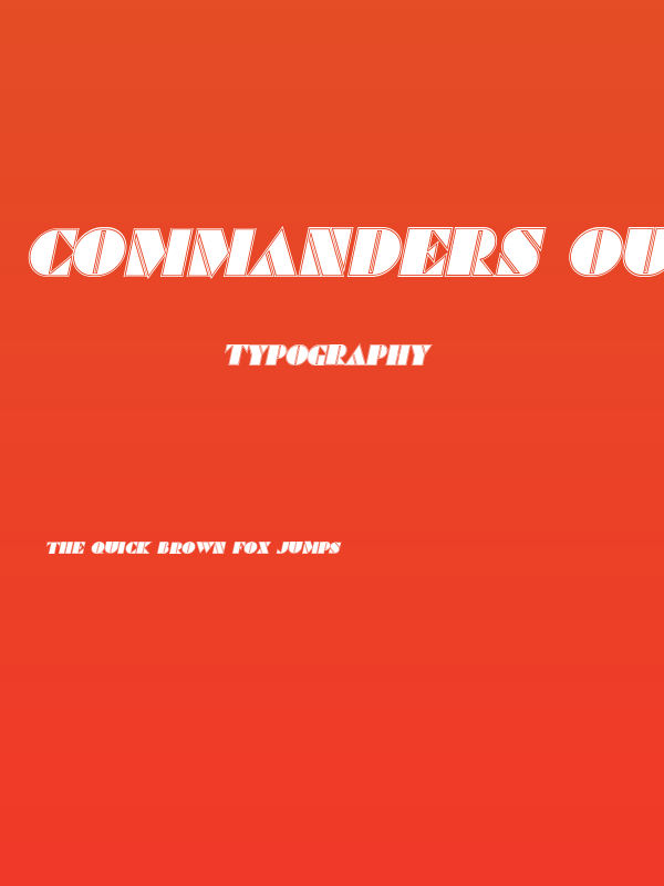 Commanders Outlined Italic Poster