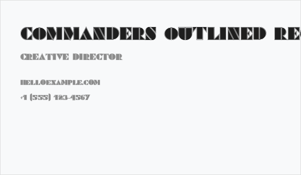 Commanders Outlined Regular Business Card