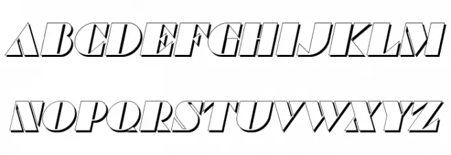 Commanders Shadow Italic Schriftart Kleinbuchstaben