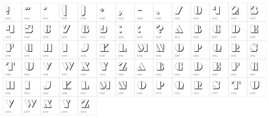 Commanders Shadow Regular Character Map