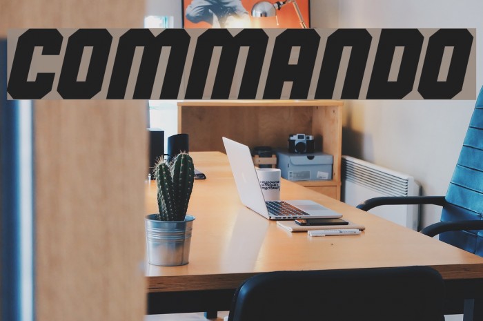 Commando Font examples