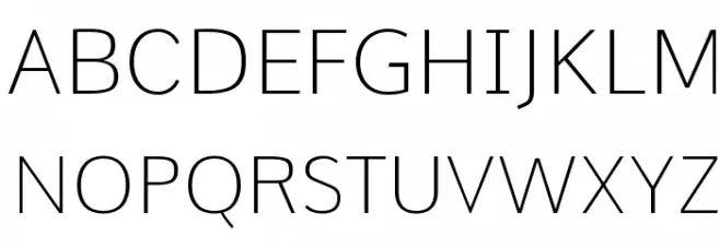 Comme Thin Шрифта ВЕРХНИЙ