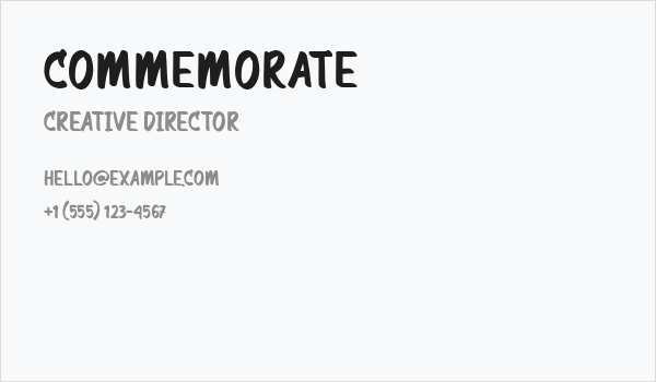 Commemorate Business Card
