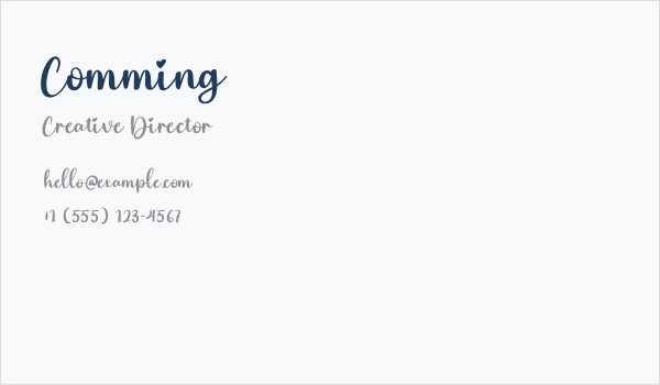 Comming Business Card