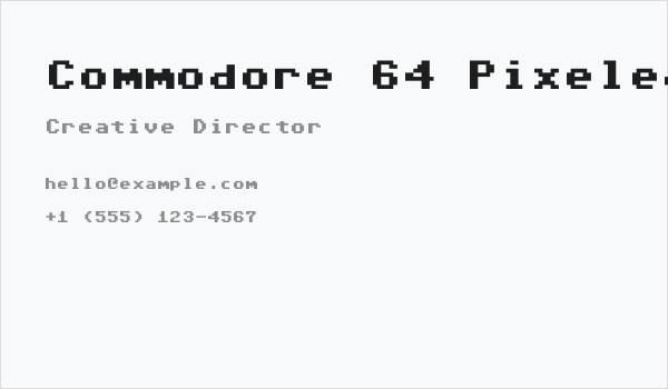 Commodore 64 Pixeled Business Card