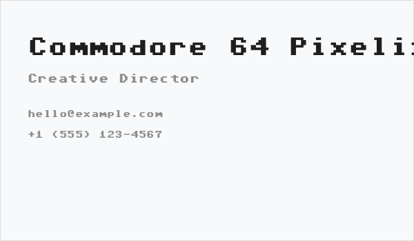 Commodore 64 Pixelized Business Card