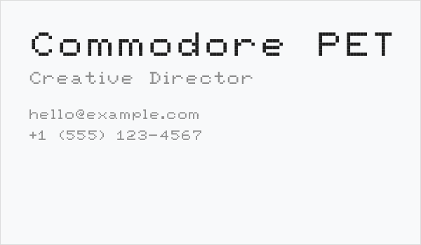 Commodore PET Business Card