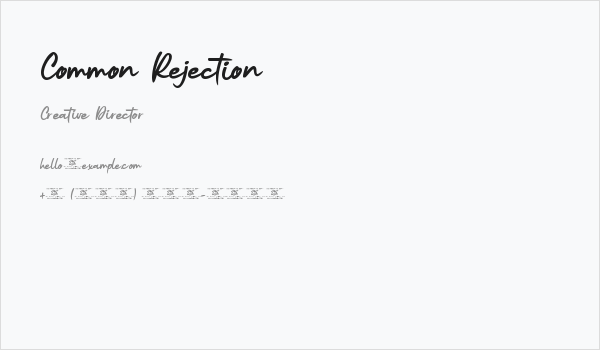 Common Rejection Business Card