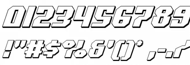 Commonwealth 3D Italic Font OTHER CHARS