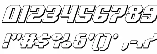 Commonwealth 3D Italic Font OTHER CHARS