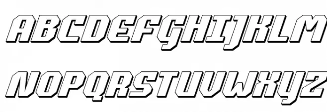 Commonwealth 3D Italic Caratteri MAIUSCOLE