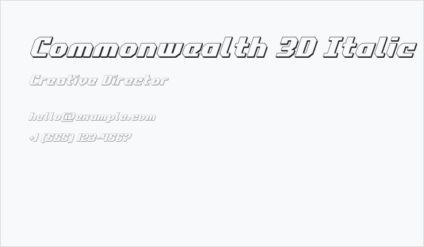 Commonwealth 3D Italic Business Card
